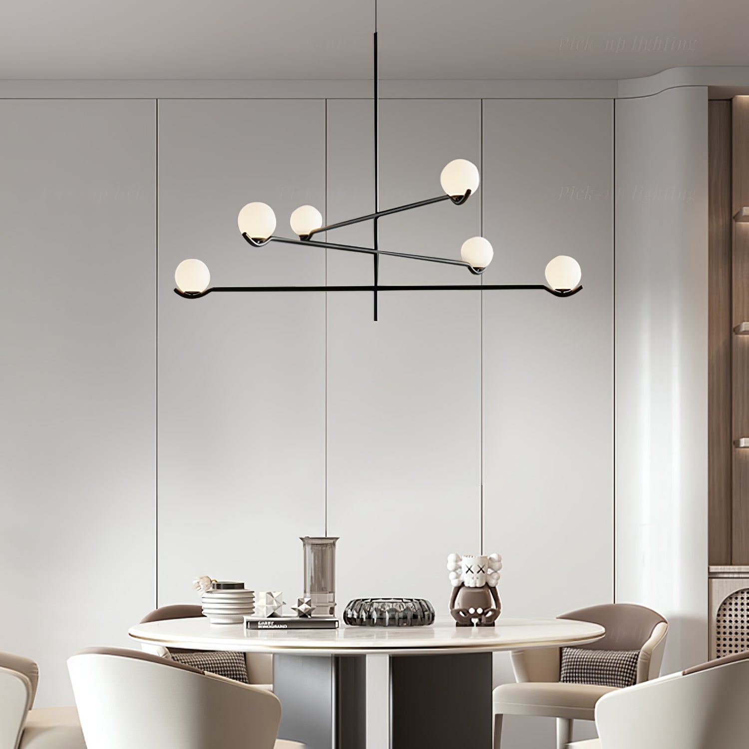 Fayno White Globe Chandelier