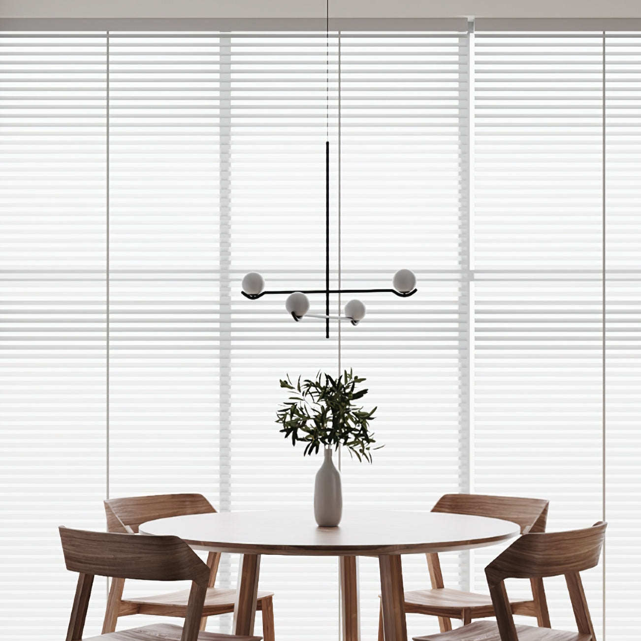 Fayno White Globe Chandelier