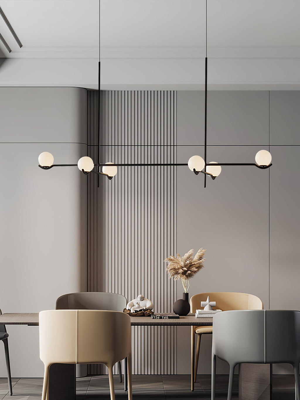 Fayno White Globe Chandelier