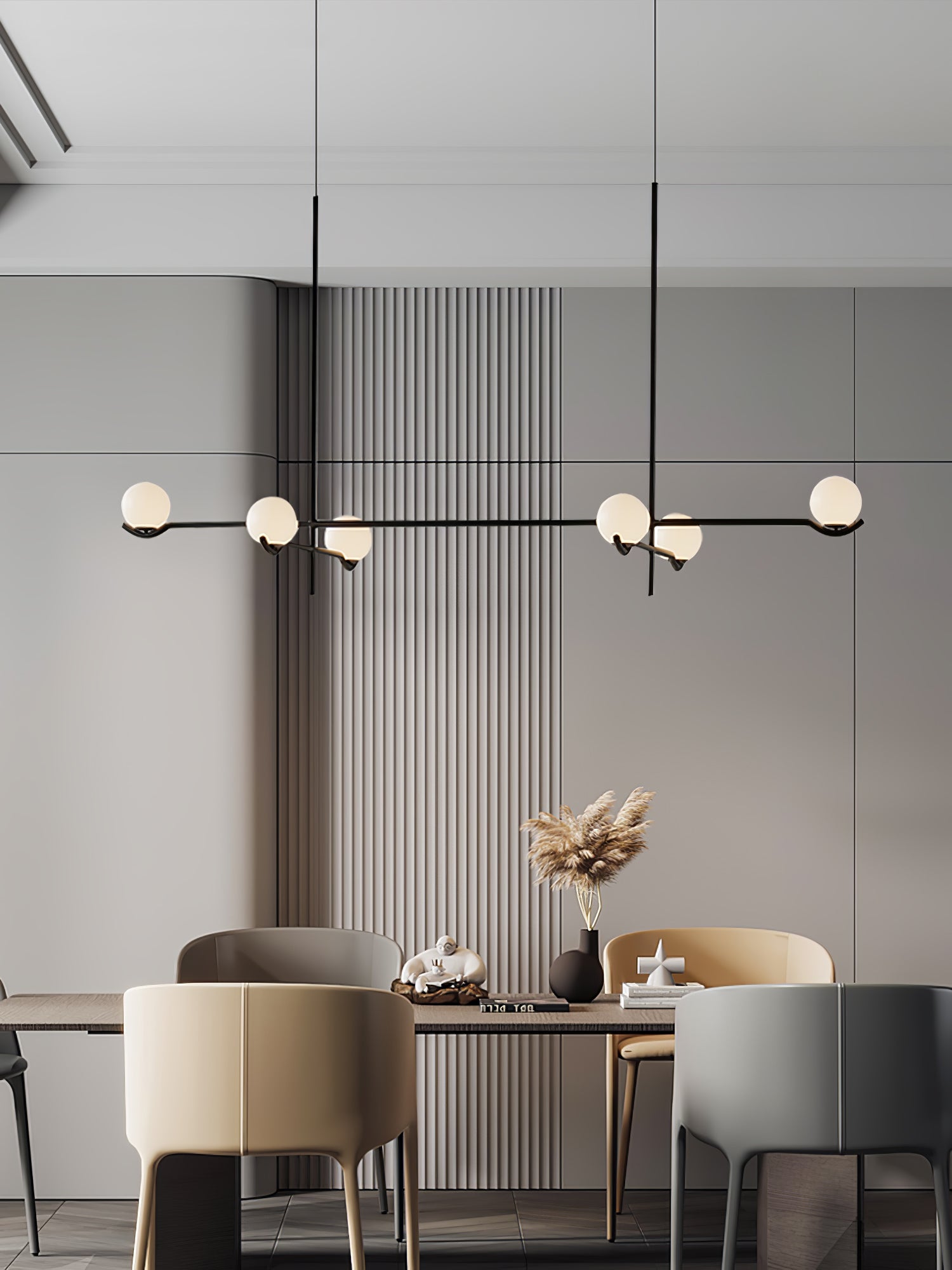 Fayno White Globe Chandelier