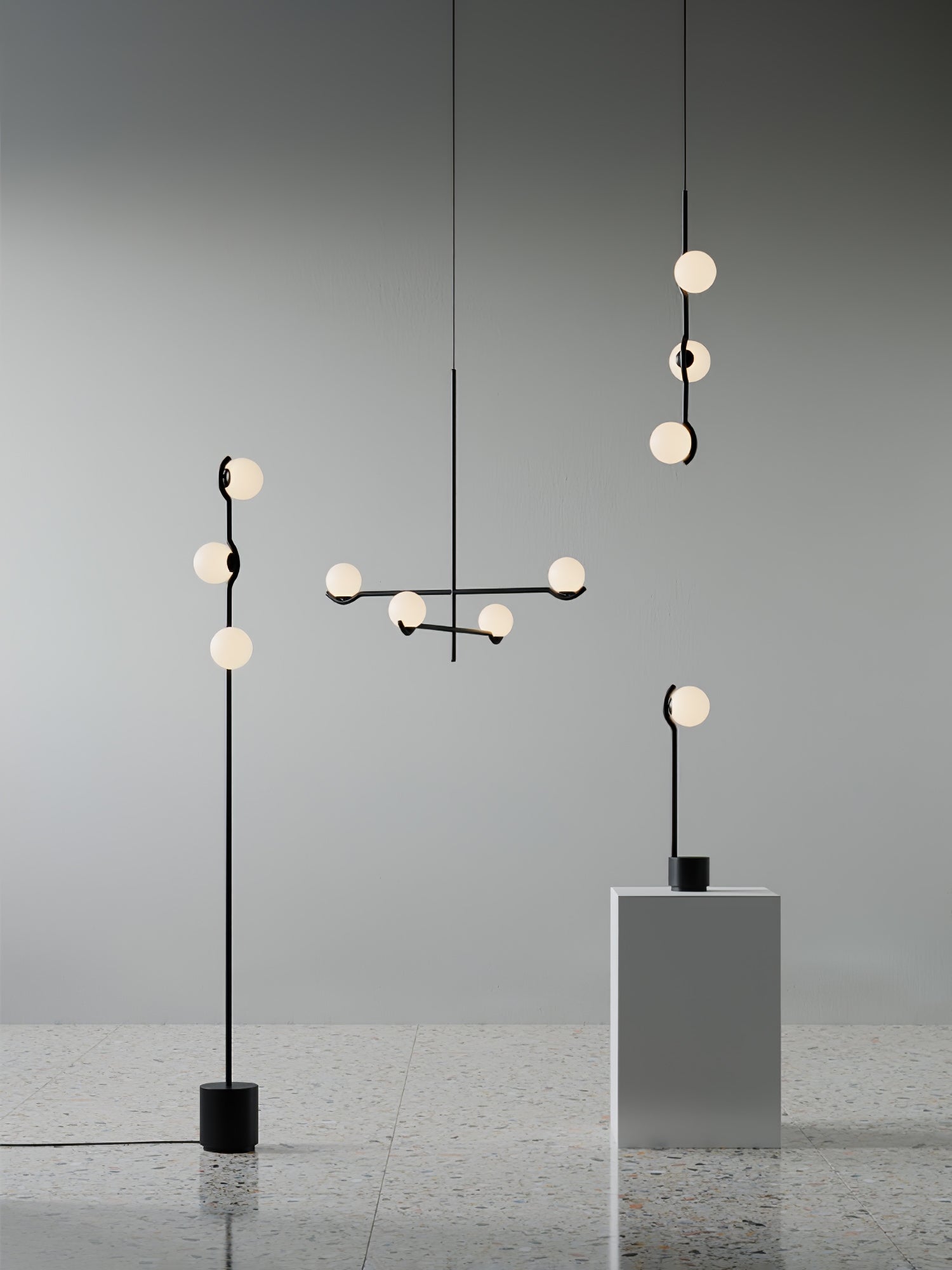 Fayno White Globe Chandelier