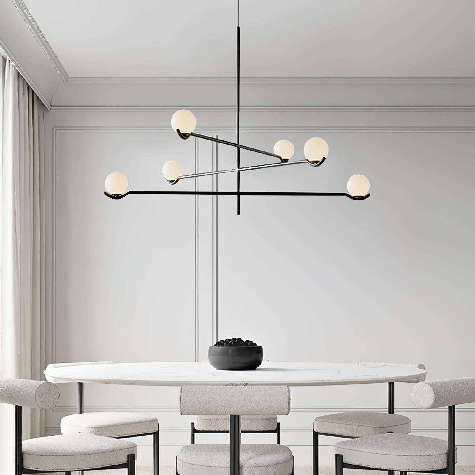 Fayno White Globe Chandelier