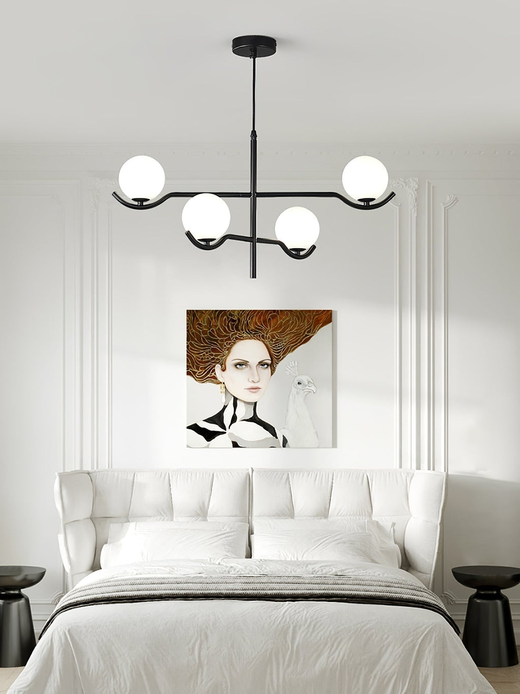 Fayno White Globe Chandelier