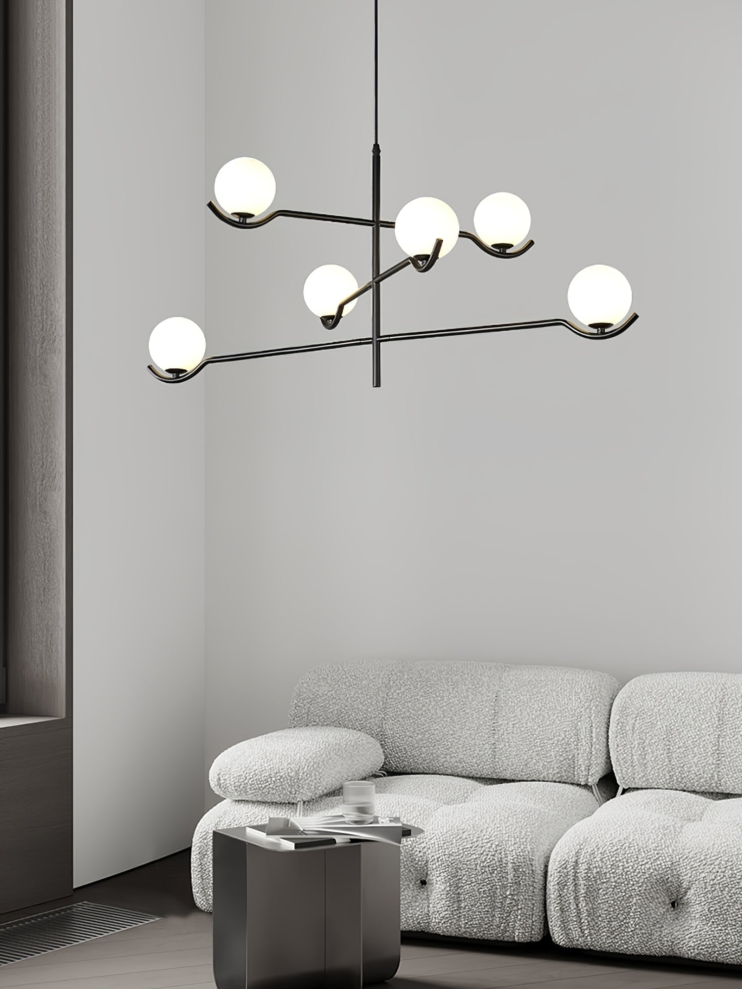Fayno White Globe Chandelier