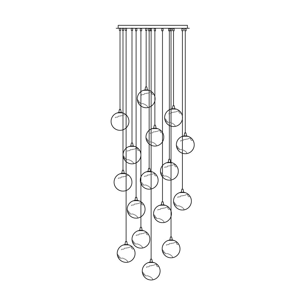 Sultana Chandelier Alabaster Cluster Orb Cascade