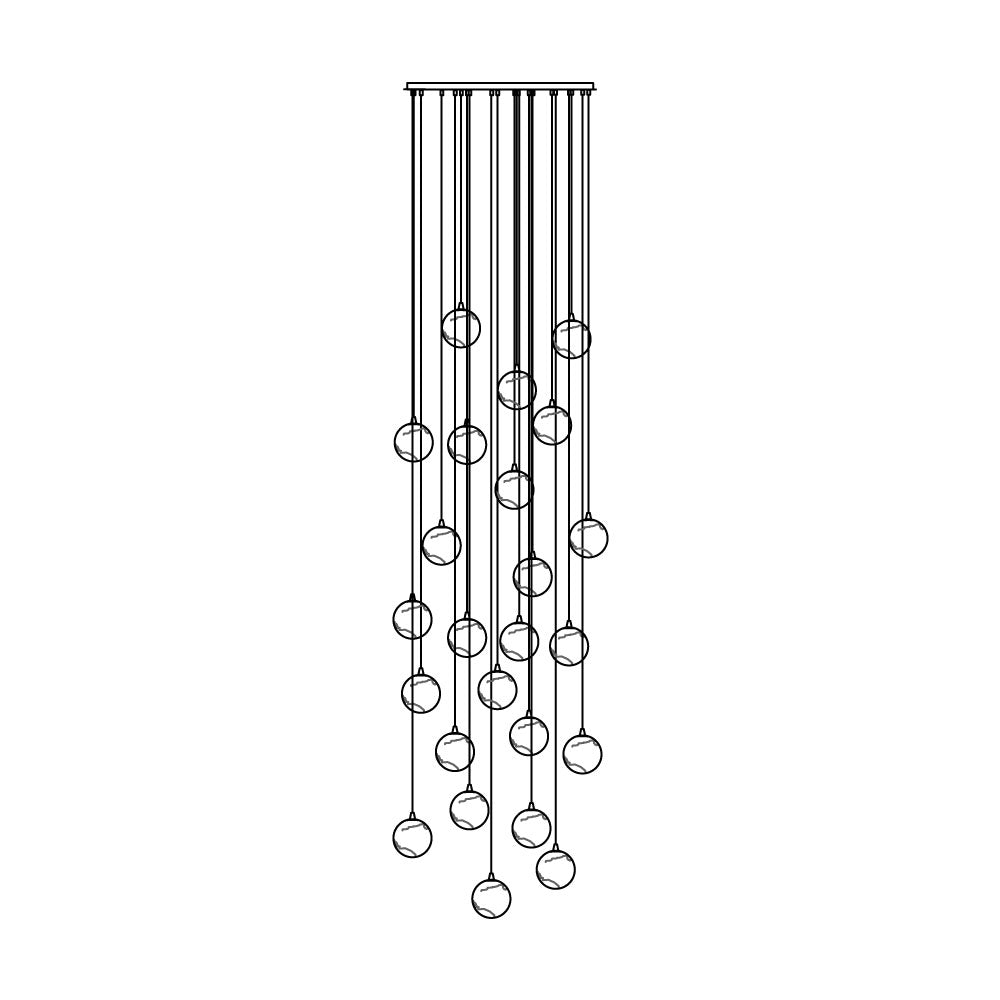 Sultana Chandelier Alabaster Cluster Orb Cascade
