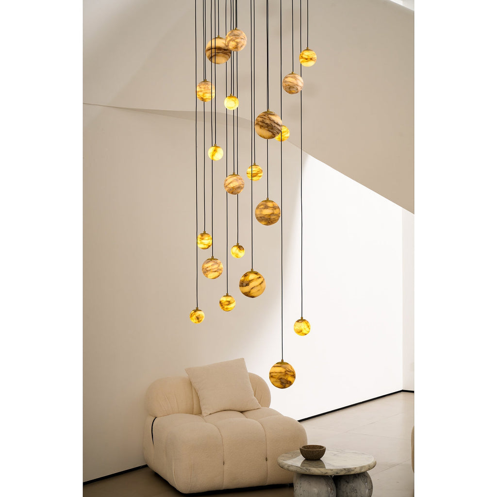 Sultana Chandelier Alabaster Cluster Orb Cascade