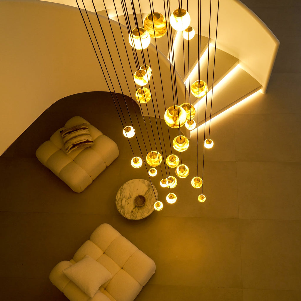 Sultana Chandelier Alabaster Cluster Orb Cascade