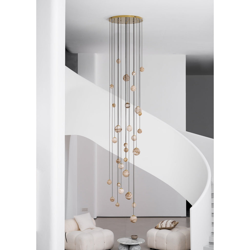Sultana Chandelier Alabaster Cluster Orb Cascade