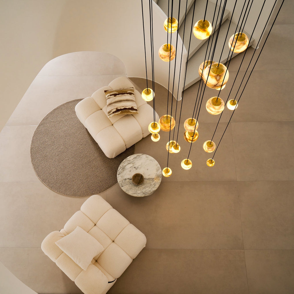 Sultana Chandelier Alabaster Cluster Orb Cascade