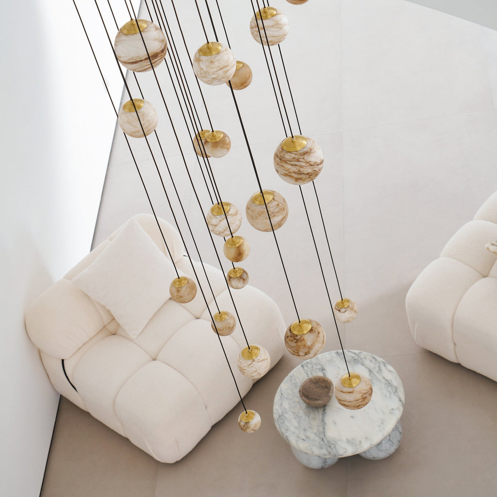Sultana Chandelier Alabaster Cluster Orb Cascade