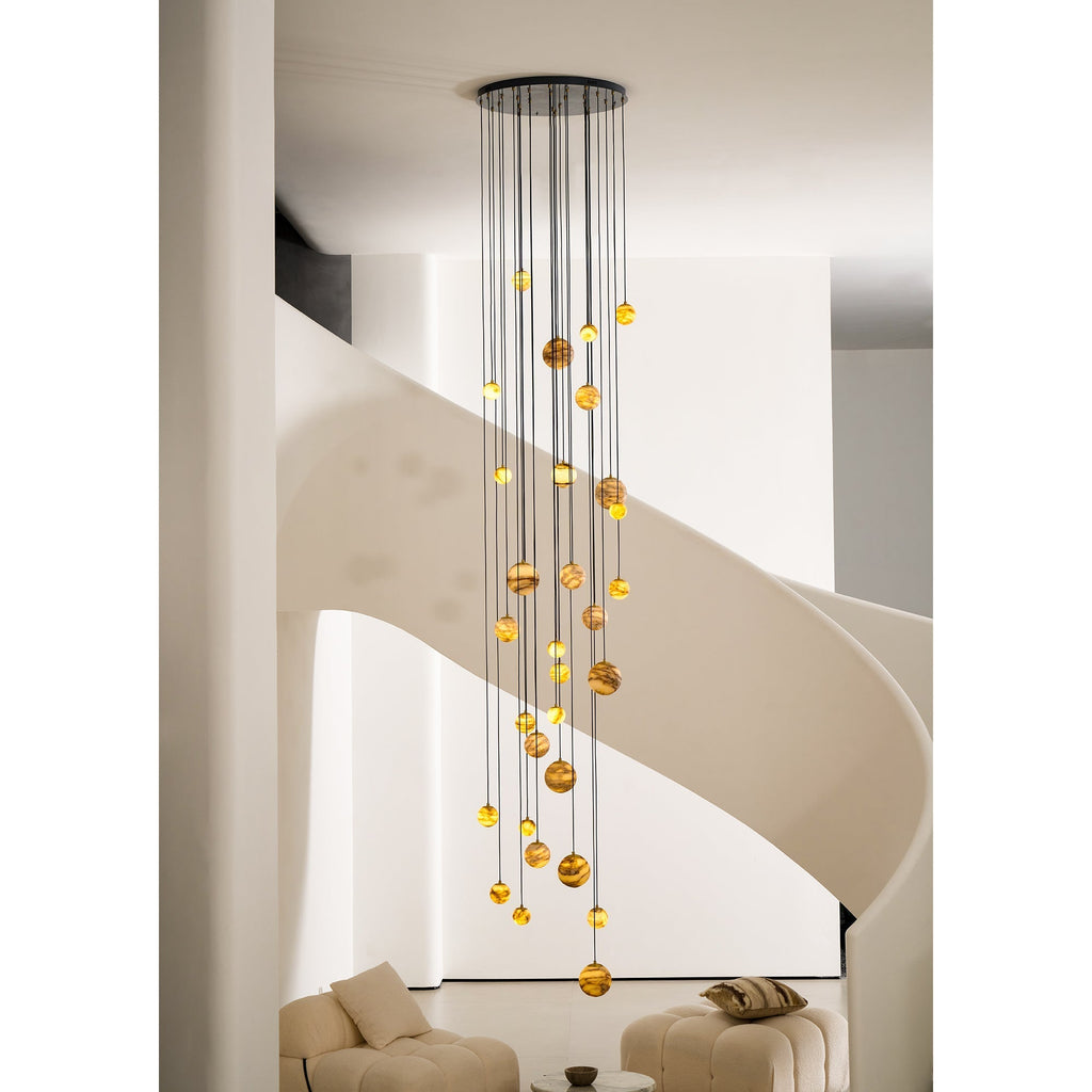 Sultana Chandelier Alabaster Cluster Orb Cascade