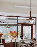 Pendant Lamp Wood Walnut Shade Modern Minimalist Cozy Warm