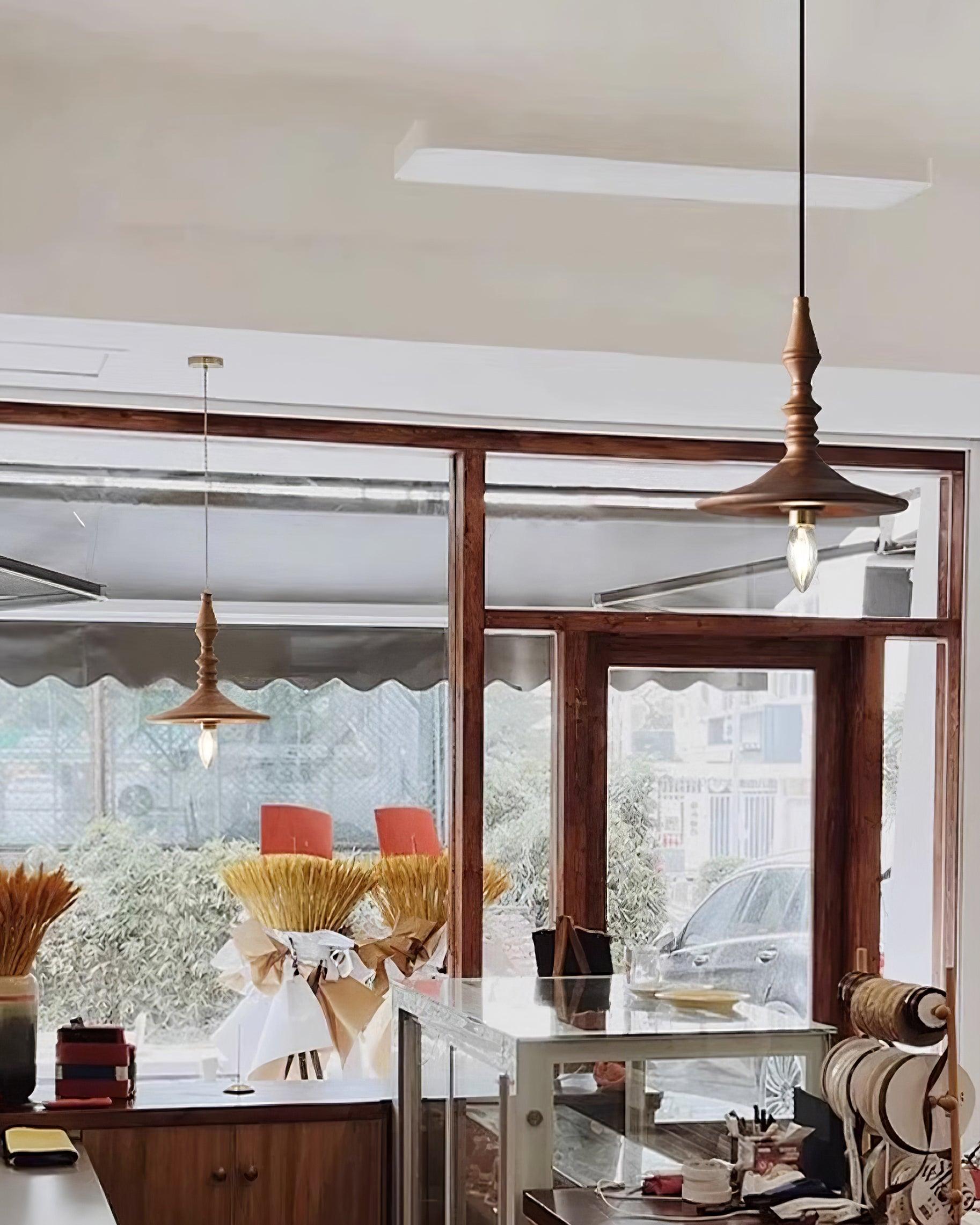 Pendant Lamp Wood Walnut Shade Modern Minimalist Cozy Warm
