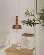 Pendant Lamp Wood Walnut Shade Modern Minimalist Cozy Warm