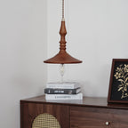 Pendant Lamp Wood Walnut Shade Modern Minimalist Cozy Warm
