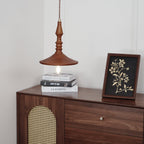 Pendant Lamp Wood Walnut Shade Modern Minimalist Cozy Warm