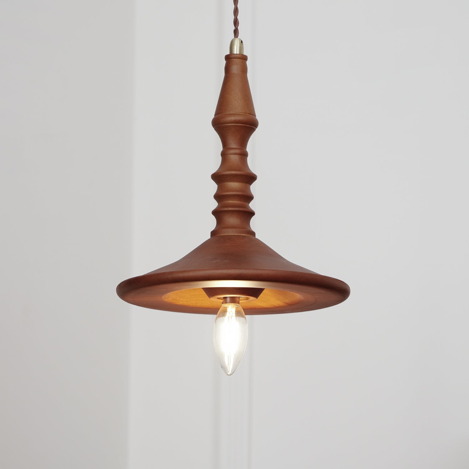 Pendant Lamp Wood Walnut Shade Modern Minimalist Cozy Warm