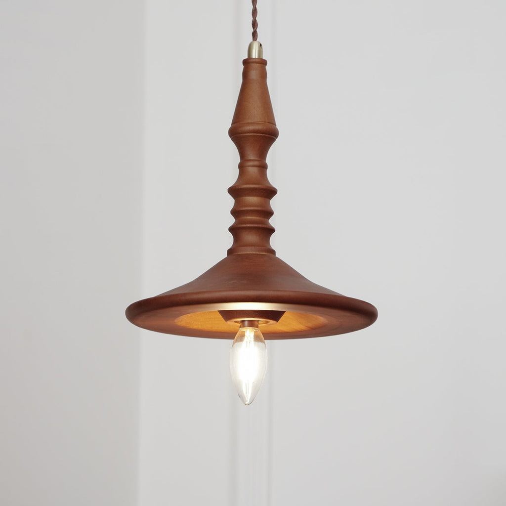 Pendant Lamp Wood Walnut Shade Modern Minimalist Cozy Warm