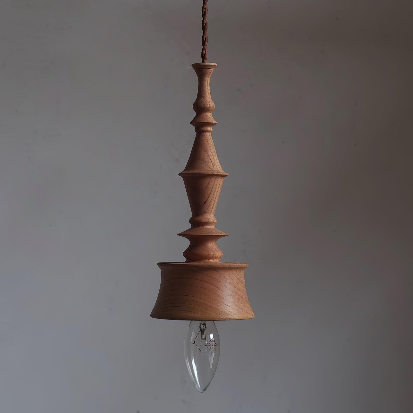 Pendant Lamp Wood Walnut Shade Modern Minimalist Cozy Warm