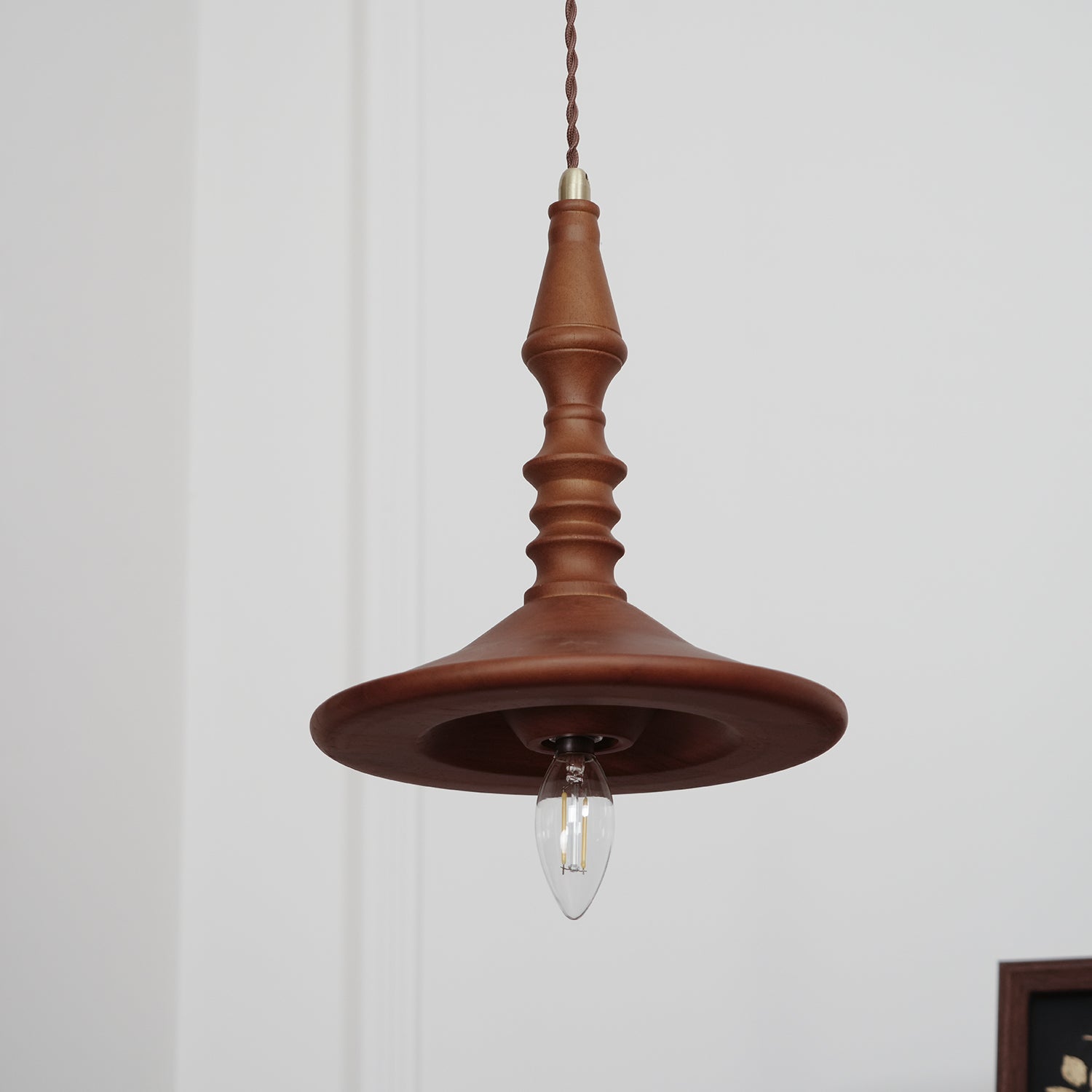 Pendant Lamp Wood Walnut Shade Modern Minimalist Cozy Warm