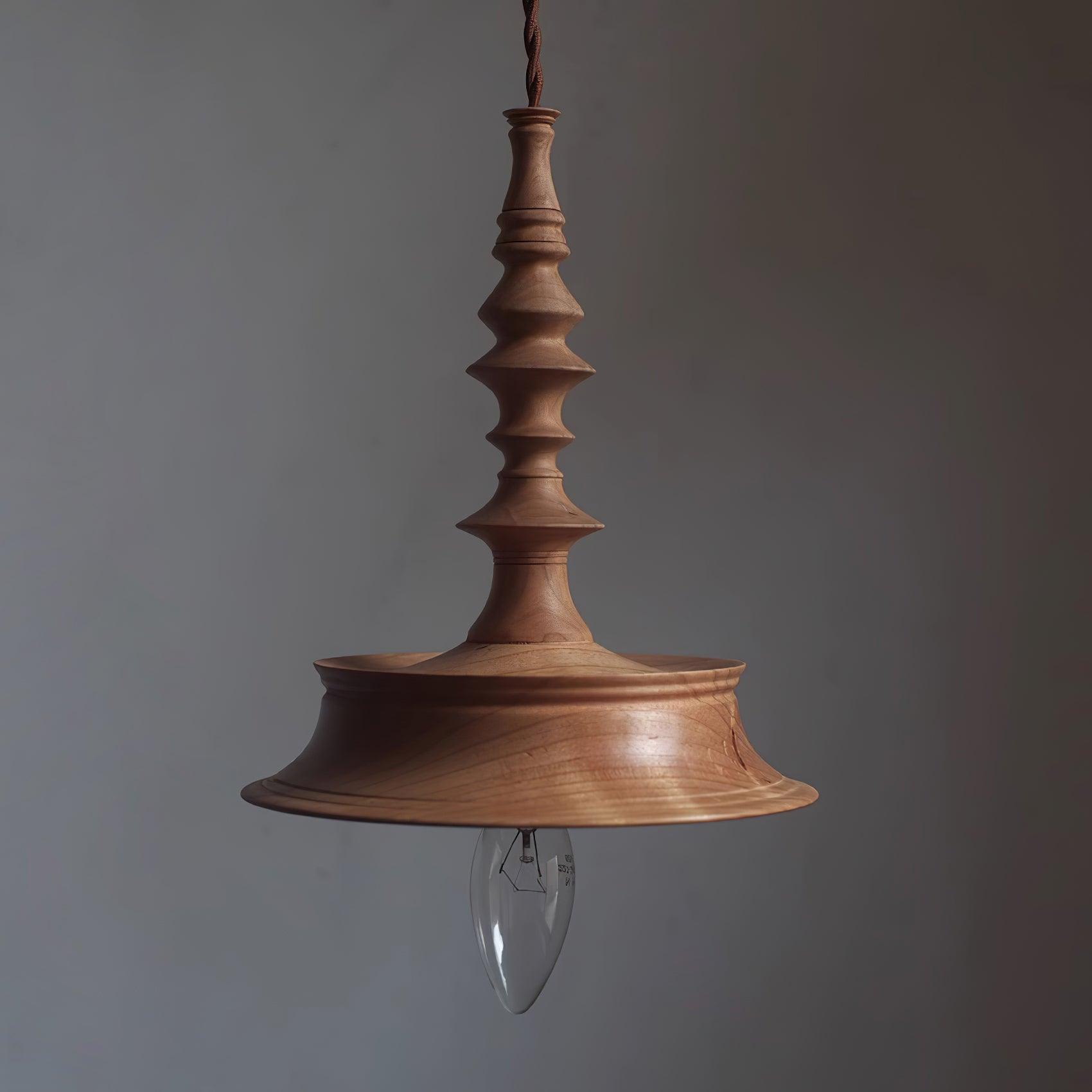 Pendant Lamp Wood Walnut Shade Modern Minimalist Cozy Warm