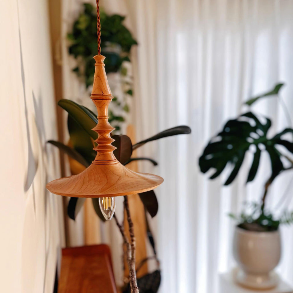 Pendant Lamp Wood Walnut Shade Modern Minimalist Cozy Warm