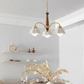 Silva Vintage LED Multi Flower Ceramic Bulbs Metal Wood Bedroom Living Room Pendant Light