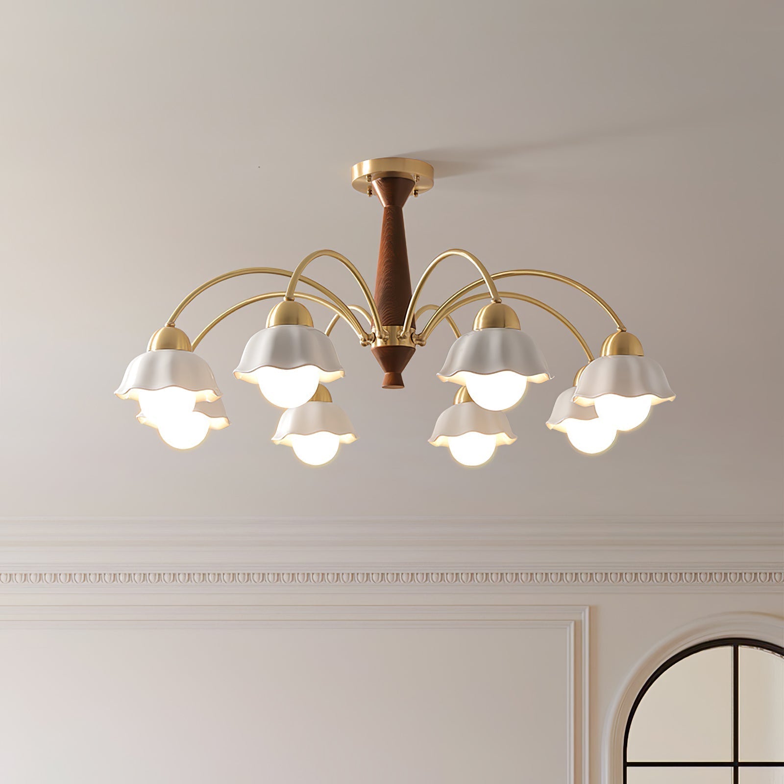 Bellin Floral Chandeliers Wood Ceramic