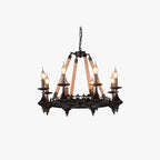 Epoch Retro Candle Chandelier Black Metal/Rope Restaurant/Bar