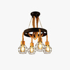 Epoch Retro Industrial Globe Chandelier Black Metal Bar/Living Room