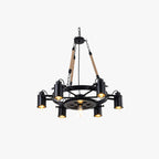 Epoch Industrial LED Pendant Light Black Metal/Rope Cafe/Bar