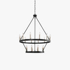 Silva Modern Industrial LED Chandelier Black Metal Living Room
