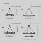 Silva Modern Candles Chandelier Black Metal Living Room/Bedroom