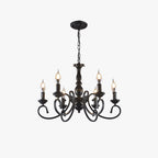 Silva Creative Retro Candle Chandelier Black Metal Bedroom