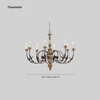 Silva Large Retro Creative Chandelier Brown Wood Metal Living Room