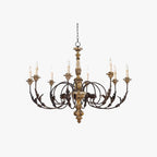 Silva Large Retro Creative Chandelier Brown Wood Metal Living Room
