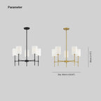 Silva Modern LED Chandelier Black/Gold Metal/Fabric Bedroom/Living Room