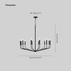 Silva Modern Industrial LED Chandelier Black Metal Living Room