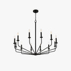Silva Modern Industrial LED Chandelier Black Metal Living Room