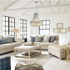 Silva Retro Luxury Atmosphere Metal/Wood Pendant Light, Old White