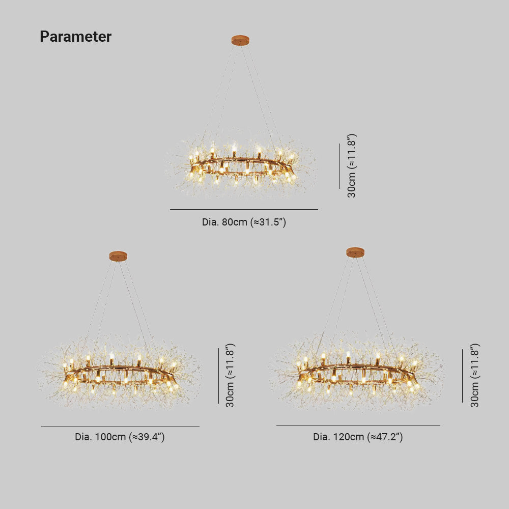 Arisha Modern Dandelion LED Pendant Light GoldCrystal Bedroom/Living Room