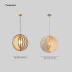 Muto Japanese LED Pendant Light Black/Gold Wood Bedroom/Bar