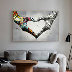 Graffiti Heart Hand Art Oil Painting
