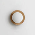 Wall Lamp Metal Body with Wood Rim Minimalist Style