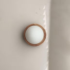 Wall Lamp Metal Body with Wood Rim Minimalist Style