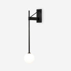 Wall Lamp Metal Rod Glass Globe Minimal Lamp Fixture Bedside