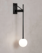 Wall Lamp Metal Rod Glass Globe Minimal Lamp Fixture Bedside