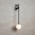 Wall Lamp Metal Rod Glass Globe Minimal Lamp Fixture Bedside