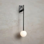 Wall Lamp Metal Rod Glass Globe Minimal Lamp Fixture Bedside
